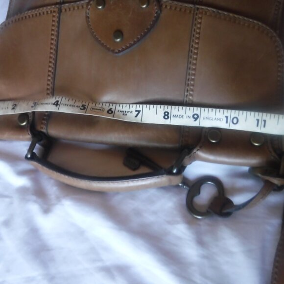 Leather Fossil Satchel Shoulder Bag Brown Purse - Picture 11 of 16